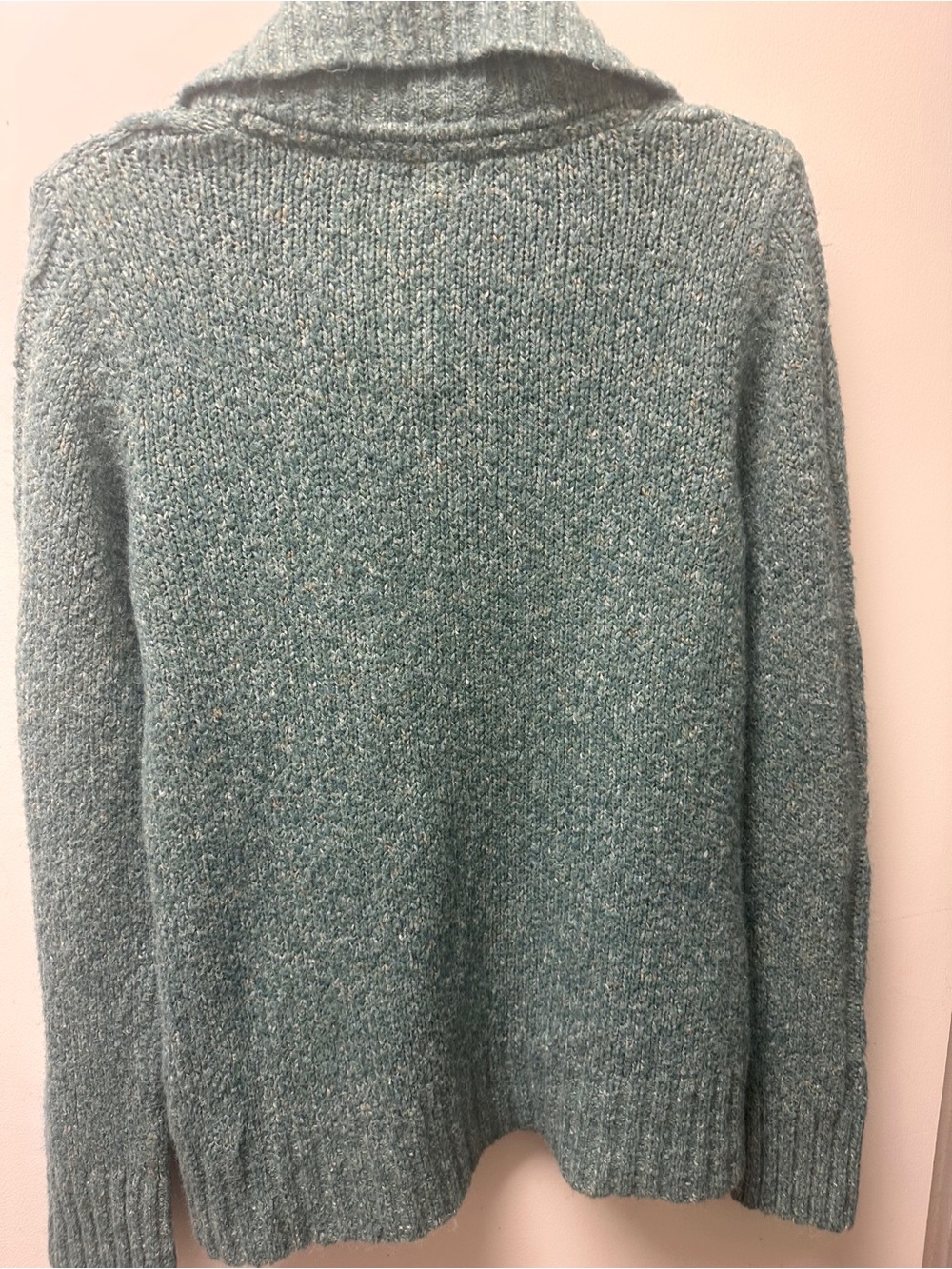 L.L. Bean Teal Cable-Knit Button Cardigan - Picture 5 of 5